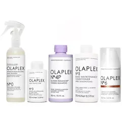 OLAPLEX - N°0 + N°3 + N°4P + N°5 + N°6 Tratamiento Cabello Rubio