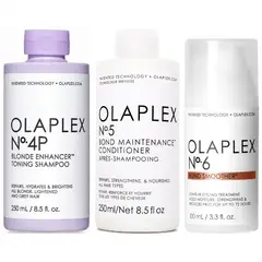 OLAPLEX - N°4P + N°5 + N°6 Shampoo Cabello Rubio + Acondicionador Crema