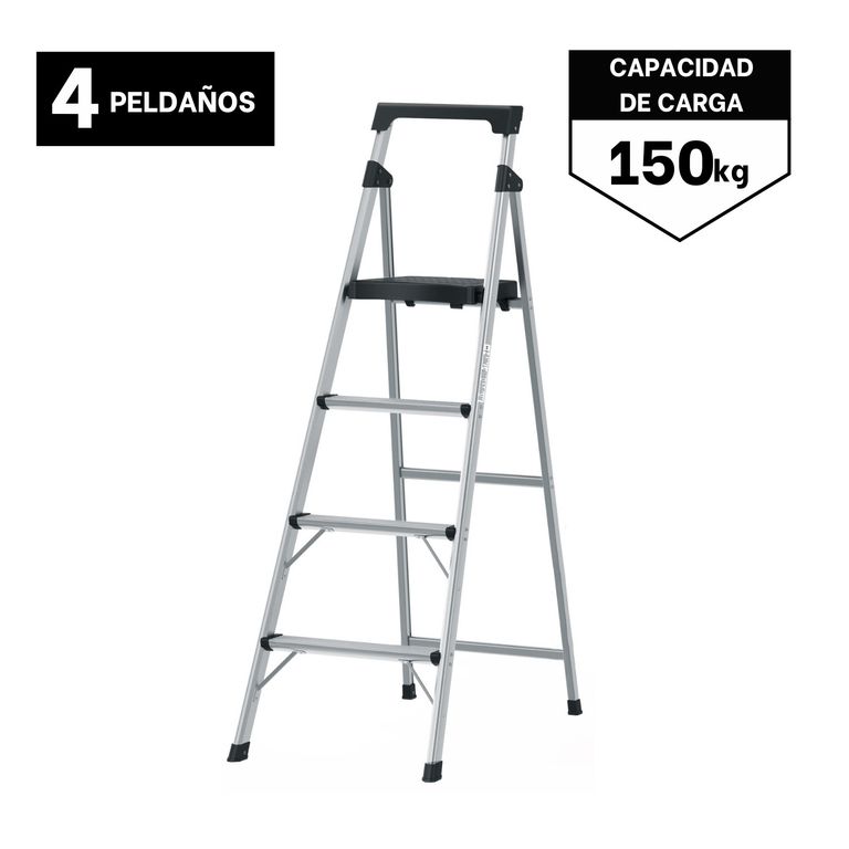 Escalera Tubular Plegable 4 peldaños de aluminio