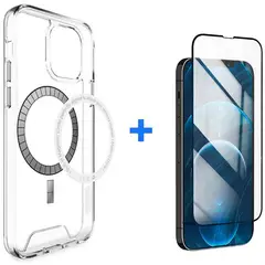 CASE - Space magsafe y vidrio 21d para iphone 13 pro -transparente