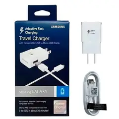 SAMSUNG - Cargador 2A Micro USB J5 J7 Carga Rápida - Blanco