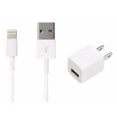 GENERICO - Cargador + cable iphone 1 metro para iphone 5/6/7/8/ plus - Blanco