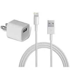 Cargador + cable iphone 1 metro 5/6/7/8/ plus - blanco