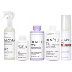 OLAPLEX - N°0 + N°3 + N°4P + N°5 + N°9 Tratamiento Cabello Rubio