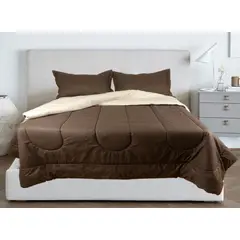 ARLIN TEXTIL - Edredon Damasco Bicolor 2 plz Color Beige / Marrón