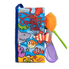 JOLLYBABY - Libro sensorial de tela suave para bebés Colitas Oceánicas