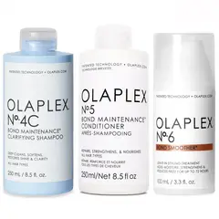 OLAPLEX - N°4C + N°5 + N°6 Shampoo Clarificante + Acondicionador + Crema