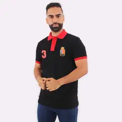 GENERICO - Polo con Cuello Camisero Manga Corta Hombre Piero Biani - Negro.