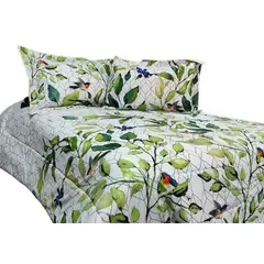 ARLIN TEXTIL - Edredon Estampado Queen Hojas