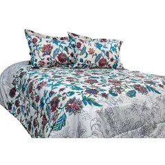 ARLIN TEXTIL - Edredon Estampado Queen Flores