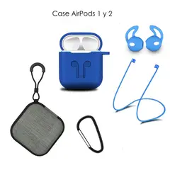 OEM - Case Estuche Funda Protector para Apple AirPods - Kit 5 En 1 - AZUL EL