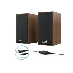 GENIUS - Parlante Madera Stereo Usb Marron Pc Laptop Hf180