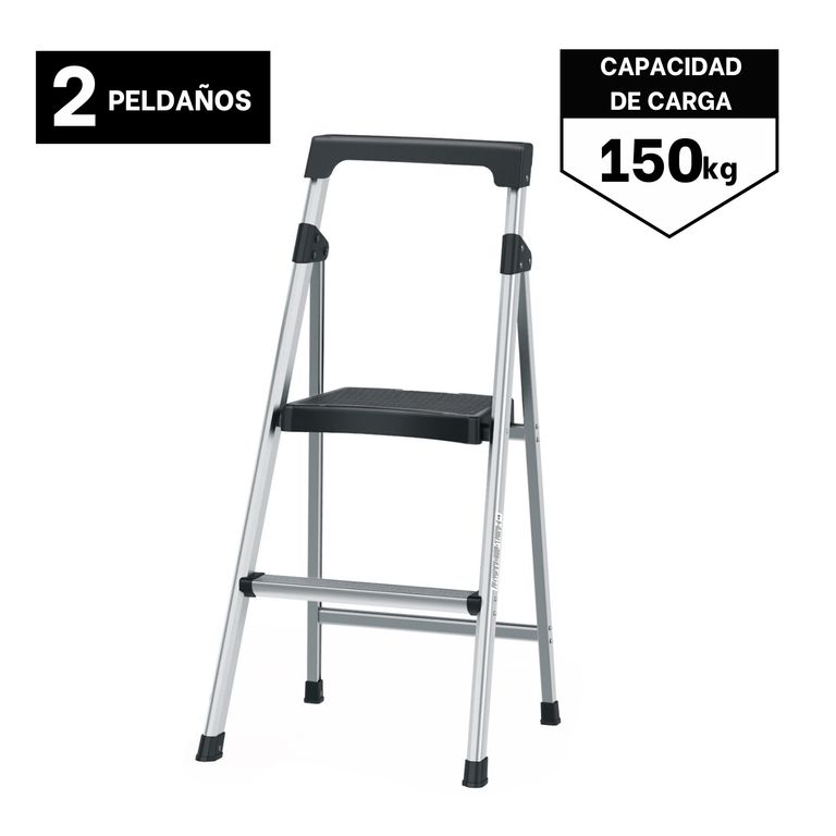 Escalera Tubular Plegable 2 peldaños de aluminio