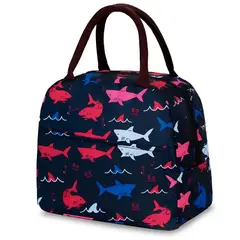 MINARI - Lonchera Térmica Fiambrera Portátil Diseño Tiburón Azul 83L