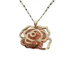 LUCYANA JOYAS Y ACCESORIOS - Collar para Mujer de Rosa Bañado en Oro Amarillo - JOYAS LUCYANA