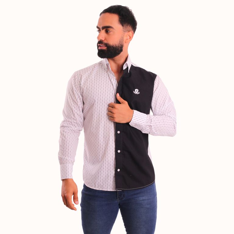 Camisa Manga Larga Piero Biani Hombre de AlgodÃ³n.