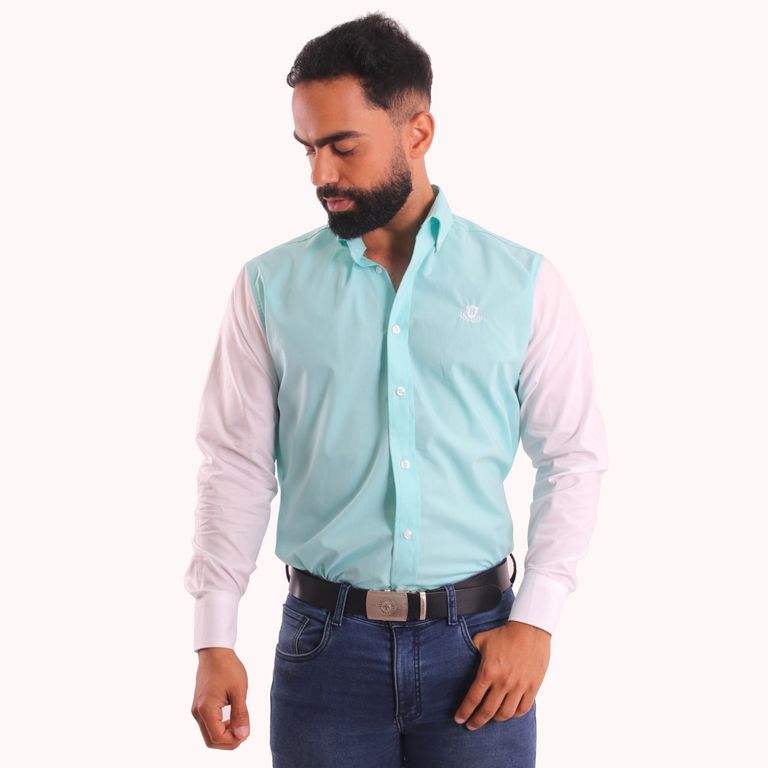 Camisa Manga Larga Piero Biani para Hombre de AlgodÃ³n Pima.