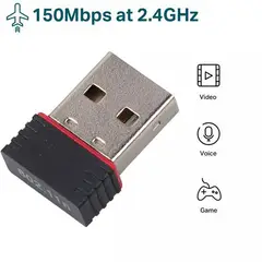 GENERICO - Adaptador usb antena wifi tarjeta de red inalámbrica mini usb 802.11