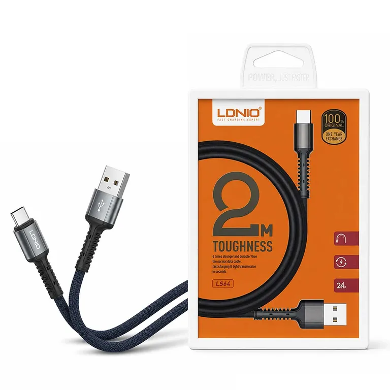 Cable USB a USB C 2mt Transmision De Datos y Carga