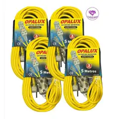 OPALUX - Extensión vulcanizada 3 tomas universal 5mts-hogar-oficina