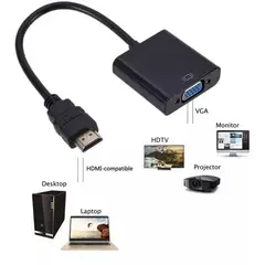 GENERICO - Cable adaptador hdmi a vga 1080p hd pc monitor pantalla
