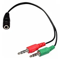 GENERICO - Cable adaptador auxiliar 3.5 micrófono audífono para pc