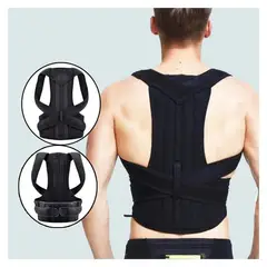 GENERICO - Corrector de postura -espalda doble cinturón de apoyo ajustable - XL