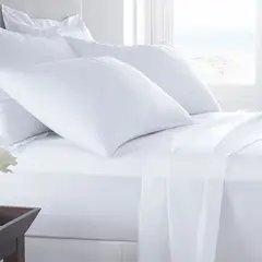 GENERICO - Sabanas Hoteleras Tamaño 1.5 plazas - Algodón 250 hilos - Blanca