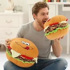 GENERICO - Pack de 2 Peluches Cojín en forma de hamburguesa