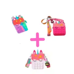 GENERICO - Pack de 3 Mini Cartera Morral Pop it Anti Estrés