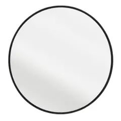 GENERICO - Espejo AFRODITA SLIM negro madera MDF 80 cm diámetro Vidrio Belga 4mm