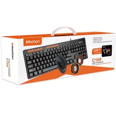 MEETION - Teclado Mouse Speakers Pad C105 Combo 4 en 1 Estudio y Trabajo