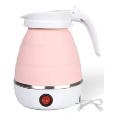 PREMIUM - Hervidor Eléctrico Portátil Rosado Plegable Para Viajes Oficina
