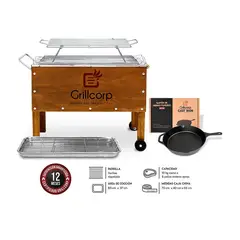 GRILLCORP - Caja China Mediana Varillas Inoxidable Sarten N30