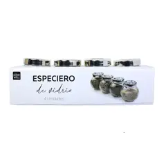 GENERICO - Set de 4 Especieros de Vidrio - Calidad Superior