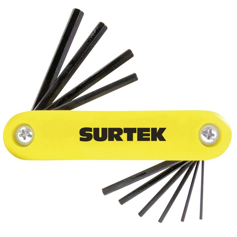 JUEGO DE 10 LLAVES HEXAGONALES EN PULGADAS TIPO NAVAJA - SURTALLFNP10