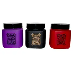 ICHIMATSU - Set 3 Frascos de Vidrio decorado KITCHEN LOVE 600 gr c/u - Herevin