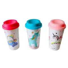 GENERICO - Vasos Infantiles Tomatodo c/Tapa Unicornios 720 ml