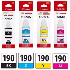 CANON - Pack Tinta GI-190 COLORES y NEGRO para G3100 G3110 G4110 G4111