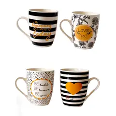 GENERICO - Juego 2 Tazas Mugs Cafe Te Diseño Love 9 oz