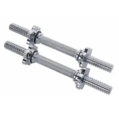 HOLGU - Set Mancuernas Cromadas 2 Barras + 4 Roscas