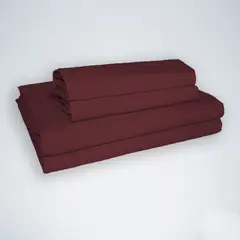 SUIT THE BED - Juego De Sábanas Algodón Pima - 1.5 Plazas - 150 Hilos - Guinda
