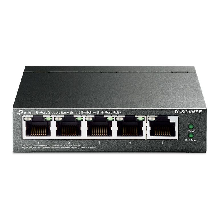 TP-Link - Switch TL-SG105PE de 5 Puertos Gigabit (4 Puertos PoE+)