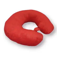 GENERICO - Cojin Cervical de Terciopelo para Viaje Color Rojo