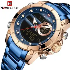 NAVIFORCE - Reloj Acero Oro Rosa Azul NAV-79