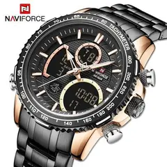 NAVIFORCE - Reloj Acero Oro Rosa y Negro NAV-55