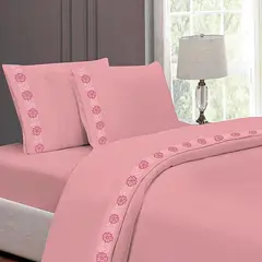 CASATEX - Juego de Sábanas 100%Algodón KING - ROSA