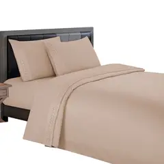 CASATEX - Juego de Sábanas 100%Algodón KING - BEIGE