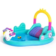 BESTWAY - Piscina Para Niños Incluye Tobogan Inflable Capacidad 220 L
