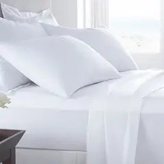 GENERICO - Sabanas Hoteleras Tamaño QUEEN - Algodón 250 hilos - Blanca